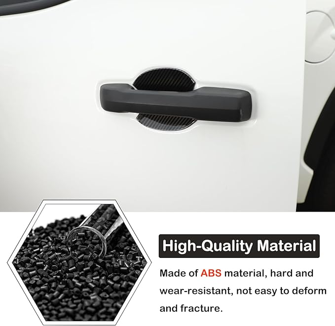 Car Exterior Door Handle Bowl Trim Cover Compatible with Toyota Tundra 2022+/Sequoia 2023+/Tacoma 2024+/4Runner 2025+, ABS Outside Door Grab Pull Handle Cup Bowl Scratch Protector Sticker Accessories