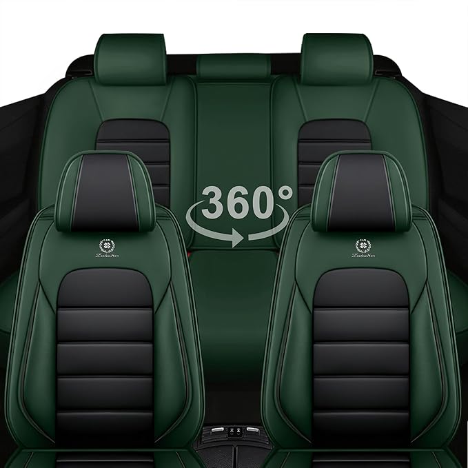 AREKA 5 Seat Covers for Honda Accord 2003-2026 Breathable Car Seat Covers,Anti-Slip Waterproof Car Seat Protectors with Airbag,Automotive Vehicle Cushion with Storage Pockets (Standard,Green)