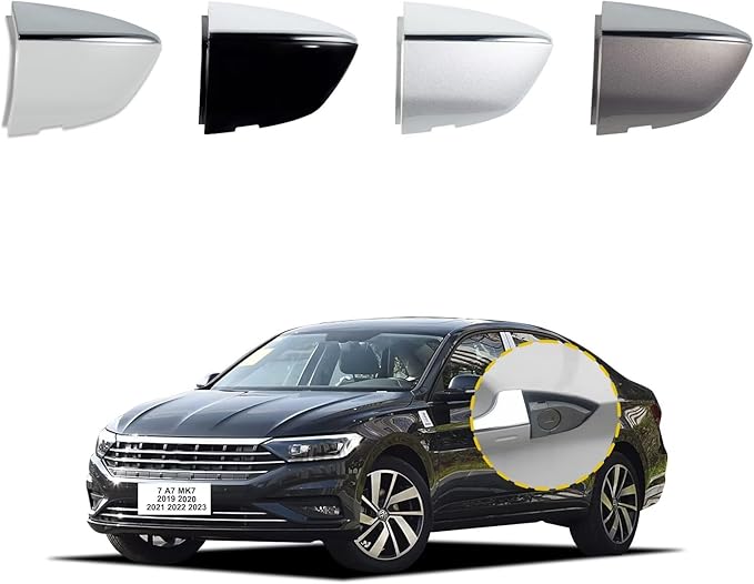 Goholy Car Exterior Door Handle Cap Compatible with VW Jetta 7 A7 mk7 2019 2020 2021 2022 2023 17A837879 17A837880 Door Handle Cover Accessories Lock Cap Black with Electroplating