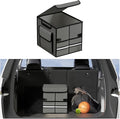 Car Trunk Organizer, Multi-Compartment Collapsible Vehicle Cargo Storage Organizer with Lid, Non Slip Waterproof Storage Box with Reinforced Handles, Universal Automotive Accessories (Grey)