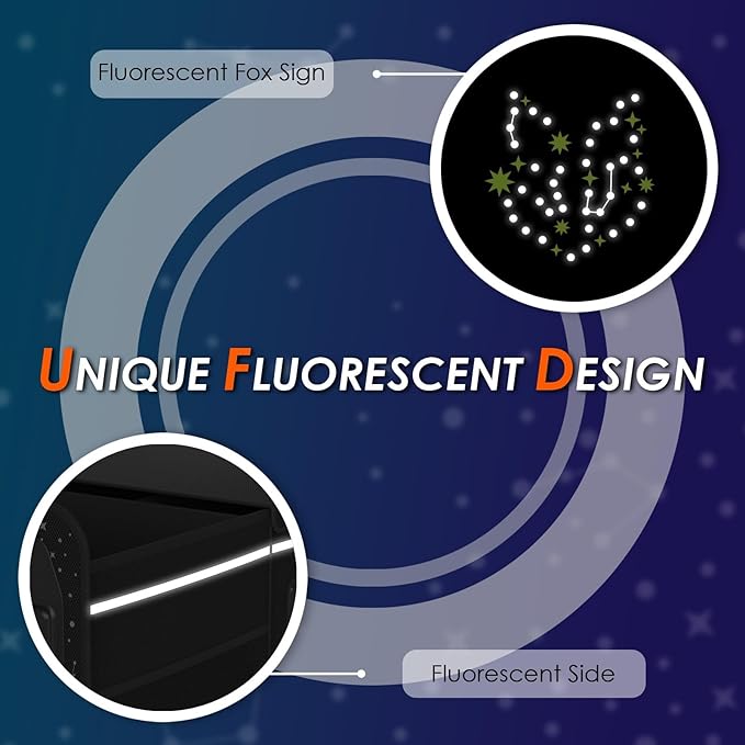 SugarFox 95L Large-Capacity Car Trunk Organizer Includes 26L Ice Pack, Fluorescent Constellation Design, Waterproof & Foldable with Adjustable Straps | For SUVs & Cars (Black-M004)