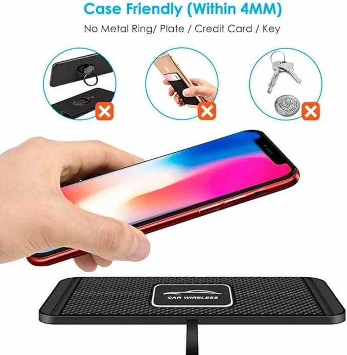 15W Non Slip Wireless Charging Mat, Wireless Charger, Wireless Car Charger Charging Pad, Fast Wireless Phone Charger or Smart Phones