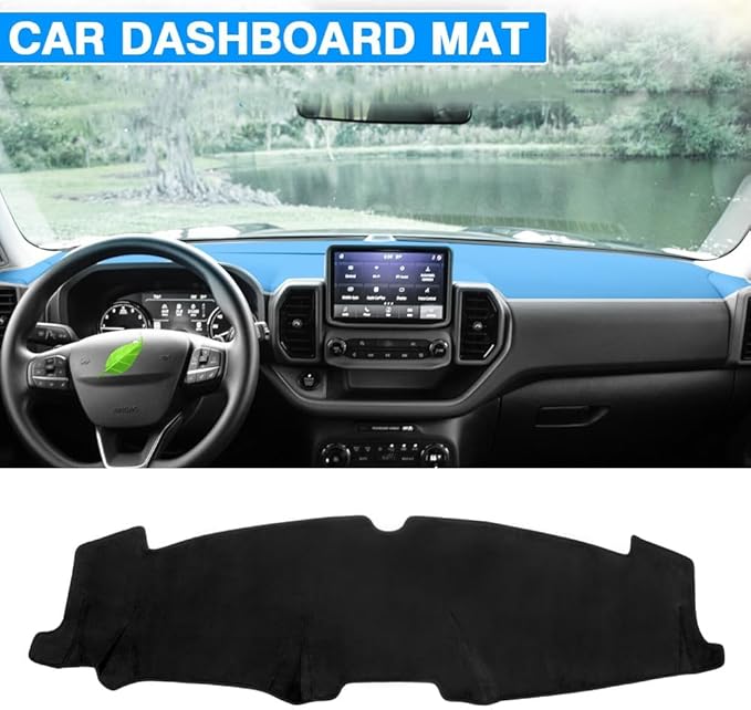 CARTIST Suede Dashboard Cover Fit for Ford Bronco Sport 2021 2022 2023 2024 2025 Dash Board for Ford Bronco Sport Accessories Mat Non-Slip Dash Mat Sunshade Glare UV Rays Protector