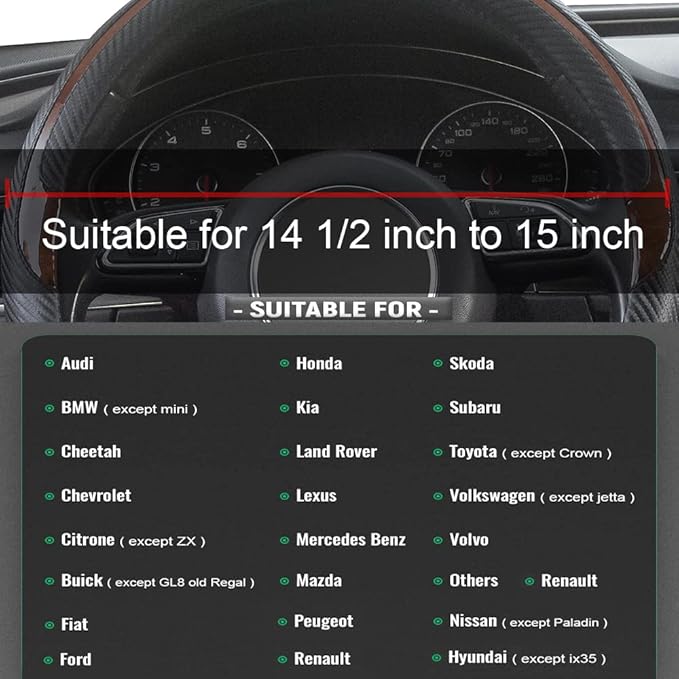Xizopucy Wood Grain Steering Wheel Cover Black Universal Microfiber Leather, Suitable for 14 1/2-15 inch Comfortable Anti-Slip, Good Breathable and Odorless Car Steering Wheel Cover
