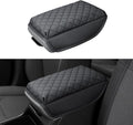 INTGET Center Console Cover for Kia K4 Accessories 2025 2026 LX/LXS/EX/GT-Line/GT-Line Turbo Car Interior Leather Armrest Arm Rest Lid Cushion Pad Protector (Black Argyle with Pad, for 2025+ K4)
