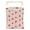 AXZOPDE Cute Car Trash Can, Hanging Canvas Car Back Seat Organizer and Storage Bag, Funny Car Trash Bag For Travelling, Outdoor Cute Pink Strawberry Flowers