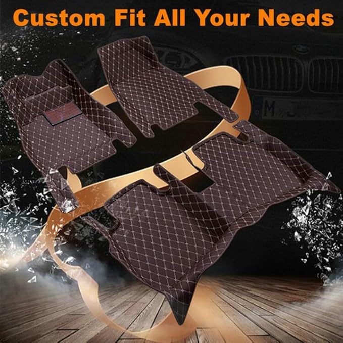 Custom Leather Car Mats, Vehicle-Specific Fit All-Weather Floor Mats, 100% Waterproof Anti-Slip Durable Protection for SUV Truck Sedan, Precision Tailored Protection (Red Wine)