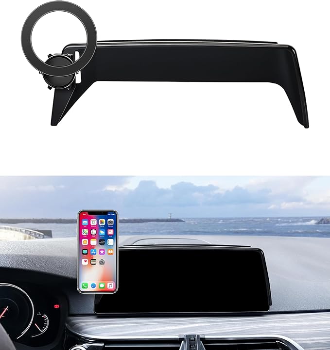 Car Phone Holder for 2017-2020 BMW 5 Series & M5 Accessories 10.25-Inch Screen Fixed Clip, 360° Rotation Phone Mount Compatible with MagSafe, Cell Phone Holder Does Not Affect Air Vent