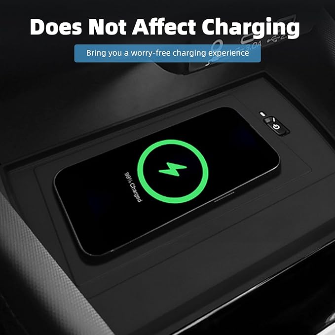 Center Console Wireless Charging Pad Fit for Subaru Forester 2025 Silicone Non-Slip Wireless Charger Tray Protective Mat Interior Accessories