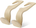 Etre Jeune Car Bag Hooks - 2 Pack Beige Leather Seat Hooks for Hanging Purses, Bags and Coats