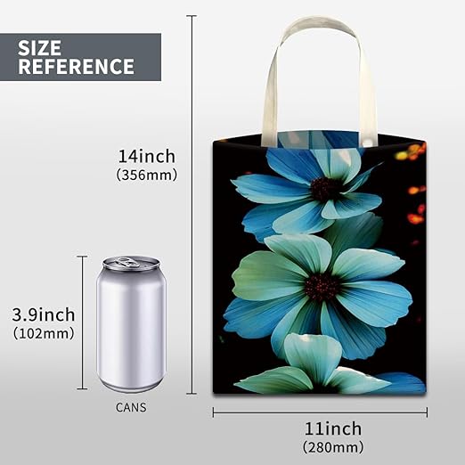 ABUIFDK Car Trash Can, Cute Car Trash Bag, Hanging Car Organizer and Storage Bag, Trash Bin for Car Accessories, Vehicle, Travelling, Camping Blue Beautiful Flowers