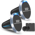 Ultra-Strong Aluminum Magnetic Phone Holder for Car [2-Pack] – Universal Air Vent Mount with 4 Metal Plates, Compatible with iPhone 16 Pro/15,14,13, Samsung, iPad & mini Tablets(Gray