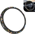 Flower Steering Wheel Cover, Cute Breathable Steer Wheel Protection Cover, Auto Non-slip Wildflowers Steering Protector, Universal for Most Cars, Trucks, SUVs (Multicolored)