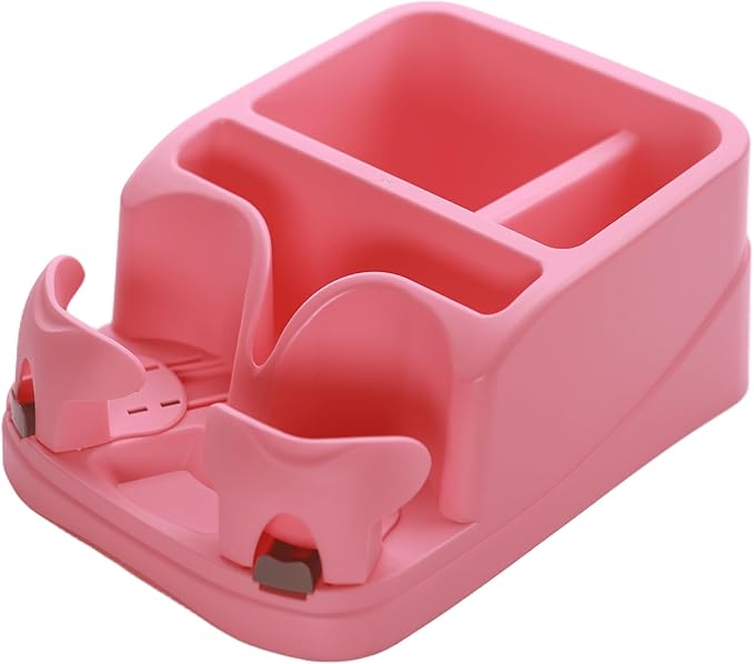Car Center Console with Adjustable Cup Holders, Universal Center Console Organizer for Truck, Cars, Minivans, Suvs, Truck Floor Console, Bench Seat Center Console (Pink)
