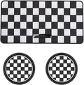 Car Interior Accessories Set – 2PCS Silicone Cup Holder Coasters & 1PCS Anti-Slip Dashboard Pad, Universal Non-Slip Rubber Mat for Phone Keys Sunglasses, Fit for Car SUV Truck
