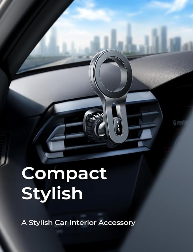 LISEN for MagSafe Car Mount, 2026 Magnetic Phone Holders for Car Air Vent Phone Mount [Ultra-Magnetic] Hands Free Cell Phone Holder Car Accessories Gifts for Men Women fit iPhone 17 16 15 14 13 12 Pro