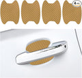 Car Door Handle Cup Scratch Protector, 4PCS 3D Carbon Fiber Vehicle Handle Bowl Sticker, Automotive Exterior Door Cup Protection Decal, Universal for SUV Caravan Automobile (Gold)