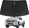 ROCCS Foldable Windshield Sun Shade fit for GMC Sierra 1500 2500 HD 3500 HD 2014-2018, Front Window GMC Sierra Sunshade Sun Visor Cover Blocks UV Rays Keep Your Car Cooler