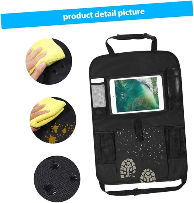 GLEAVI 2pcs Car Seat Hanging Pouch Car Backseat Storage Bag Oxford Cloth Easy Install Clean Seat Helper