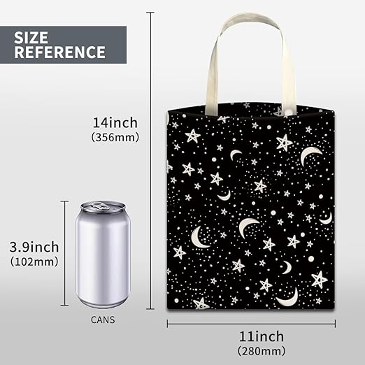 Car Trash Can, Cute Car Trash Bag, Hanging Car Organizer and Storage Bag, Trash Bin for Car Accessories, Vehicle, Travelling, Camping Black White Moon Star