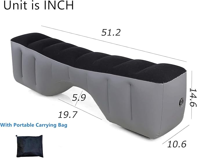 Inflatable Car Air Mattress Back Seat Bed with Air Pump, Universal Back Seat Gap Filler Pad Extender for SUV Camping Sleeping Travel Rest