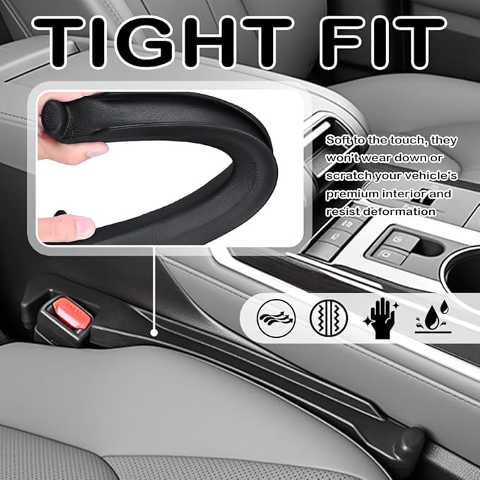 2PCS Car Seat Gap Filler Organizer,3-in-1 Multifunctional Car Gap Seat Filler with Storage Slot & Hook,Premium in Between Cars Seats Catcher Avoids Dropped Items Fits Most Cars