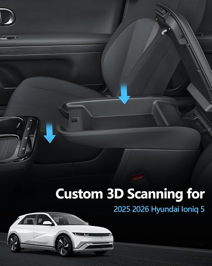 SKTU 2PCS for 2025 2026 Ioniq 5 Center Console Organizer for 2025 2026 Hyundai Ioniq 5 Accessories Console Tray & Lower Console Tray Ioniq 5 ABS Console Organizer with Coin Holder (Not fit Ioniq 5 N)