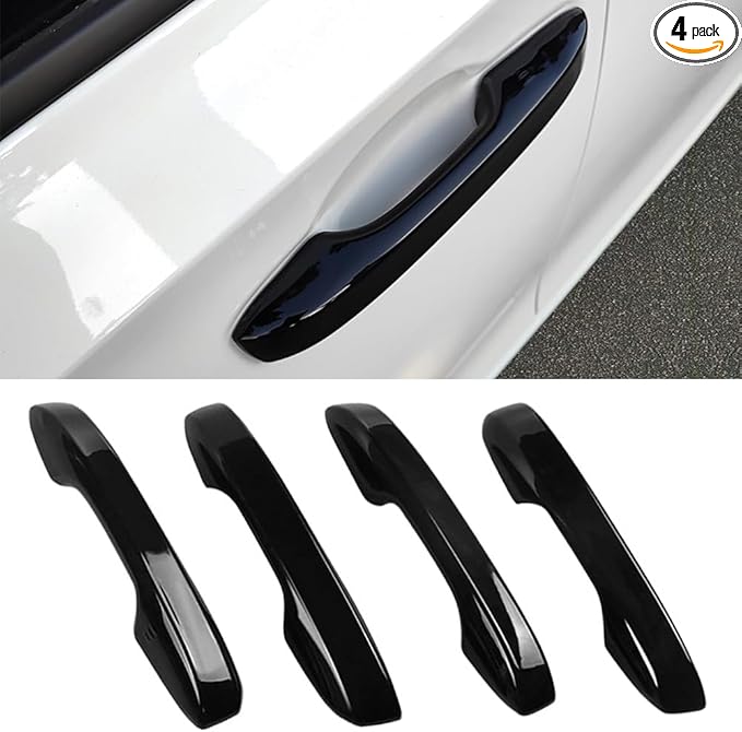 No Adhesive Snap-on Car Door Handle Cover Protector for Honda 11th Gen Civic 2022 2023 2024 2025 2026, Accord CR-V HR-V 2023 2024 2025 2026, Acura Integra 2023~2025 Accessories (1. Glossy Black)