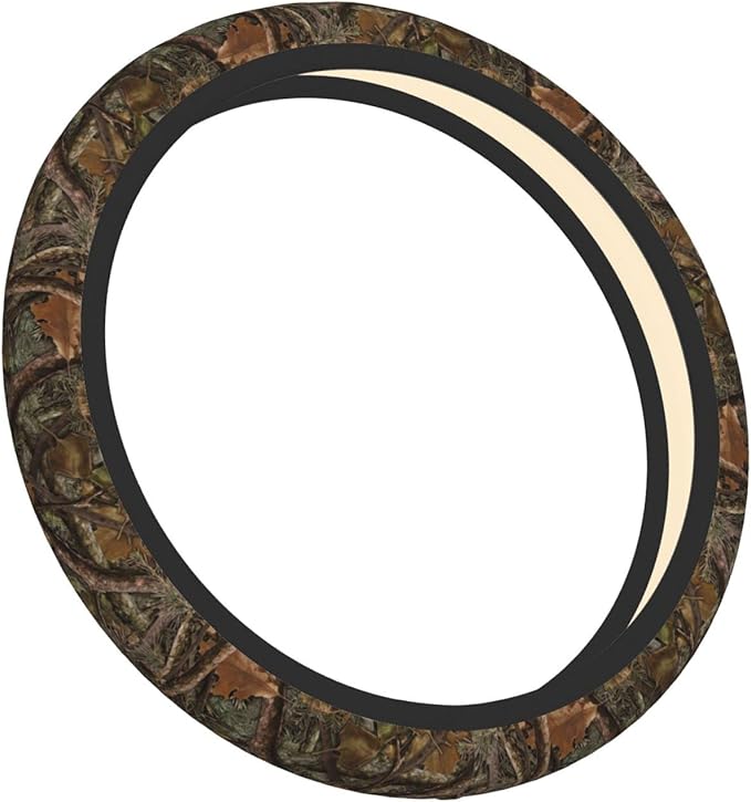 Forest Camouflage Steering Wheel Cover Neoprene Universal 15 Inches Car Steering Wheel Protector for Women Men