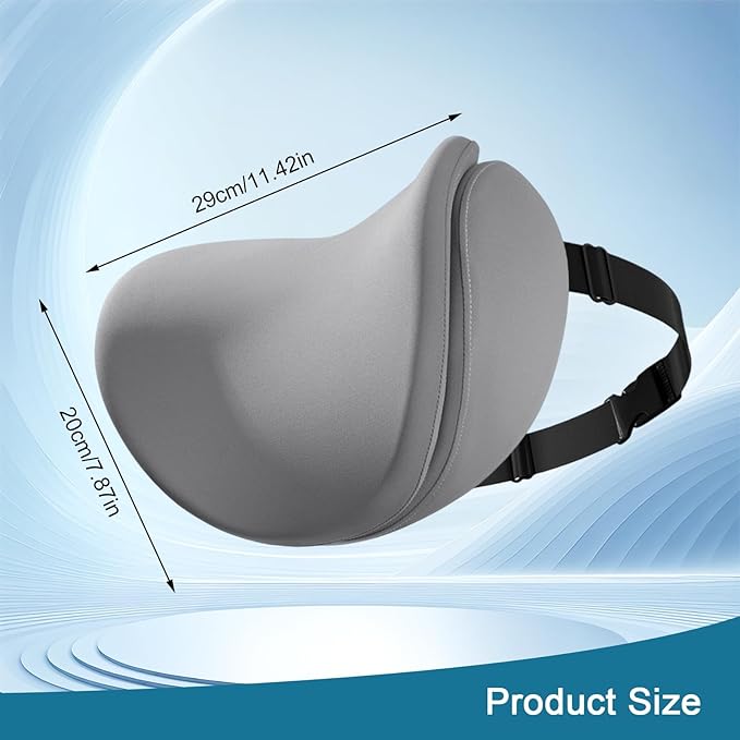 2Pcs 2025 Double-Layer Car Pillow, Cloud-Like Comfort Car Neck Pillow, Dual C-Curve Support Car Headrest Pillow – Experience First-Class Driving Comfort. (Gray)