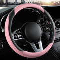 Car Steering Wheel Cover, Microfiber Leather Steering Wheel Cover Universal Fit 14.5-15 inch Anti-Slip Comfortable Breathable Car Wheel Protector for Men Women,Pink