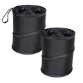 2pcs Collapsible Pop-up Car Trash Can with Elastic Band Hanging Multipurpose Trash Bin for Car/Home (Black)