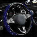 2 PCS Steering Wheel Cover, Segmented Car Wheel Covers with Crystal Rhinestones, Non-Slip Protector Bling Sparkly Decoration for Most Steering Wheels, Car Accessories (Blue)