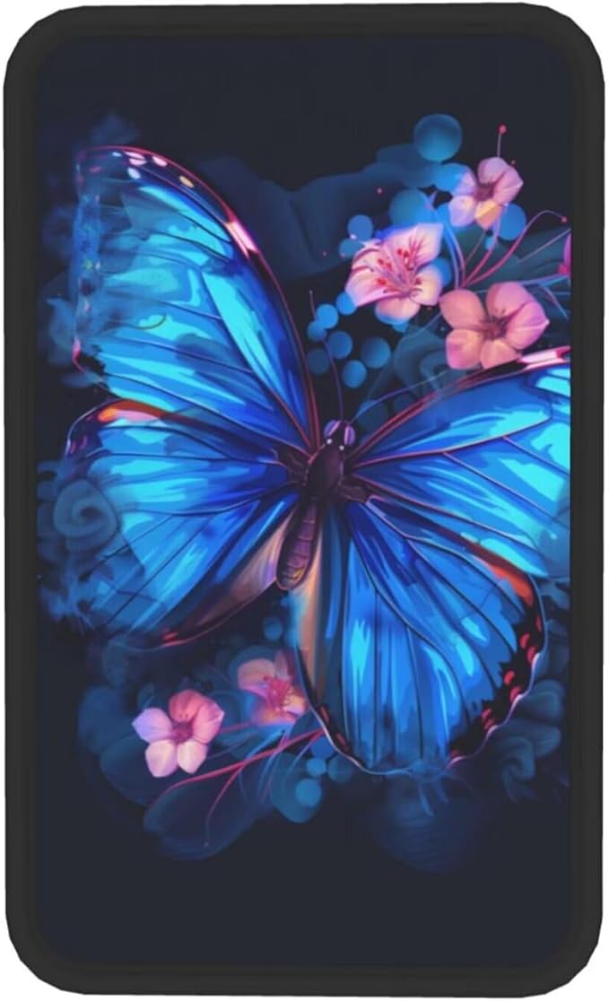 Car Center Console Armrest Cover Blue Butterfly Armrest Pads Fit for Most Cars Sedans Vans Truck Vehicles, SUVs Animal Pink Floral Auto Armrests Cushion