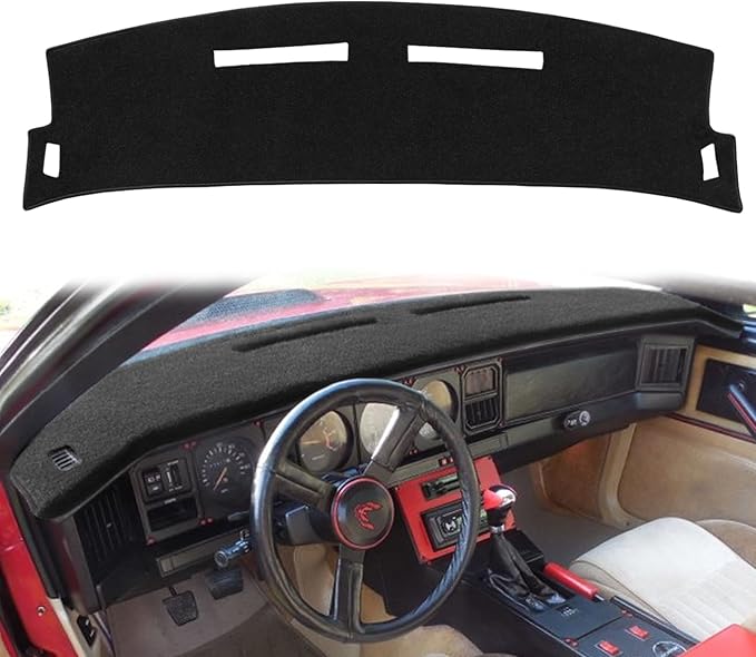 Dash Cover Mat Custom Fit for Pontiac Firebird Dashboard Cover Pad Carpet Protector (82-92 Black) F75
