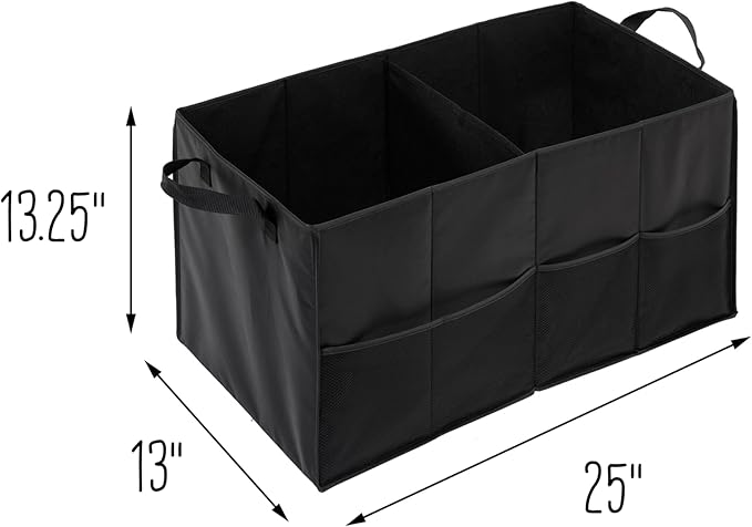 Honey-Can-Do SFT-01166 Soft Storage Chest, Black Folding Car Trunk Organizer