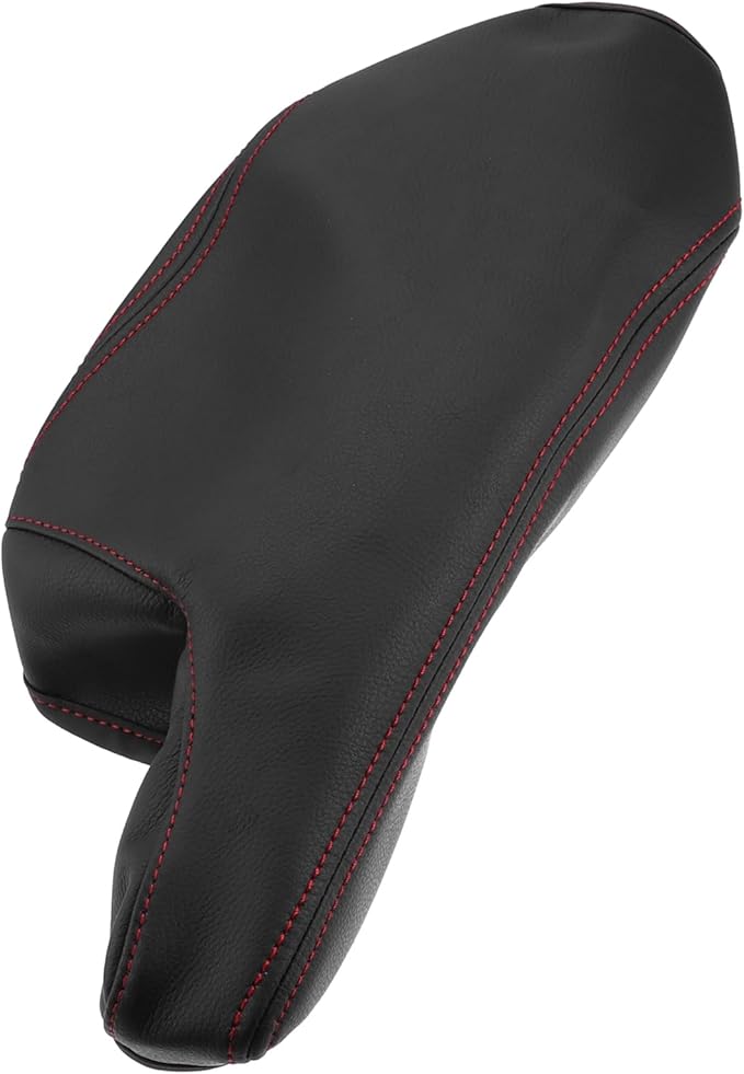 Car Center Console Armrest Cover for Mazda 3 2014-2016 Faux Leather Interior Arm Rest Cover Elbow Cushion Pad Black Red Stitches Replacement