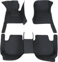 Custom Waterproof Leather Car Floor Mats Fit for Most Car SUV Truck & Sportscar All Weather Protection Vehicles (Black Blue)