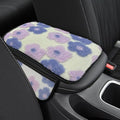 Car Center Console Cover, Soft Fluffy Car Armrest Seat Box Cushion Pad with 2 Storage Bags, Universal Vehicle Interior Protector Accessories for Most Sedans, SUVs, Trucks (Purple)