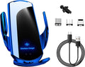 Wireless Car Charger Mount, 15W Automotive Electric Wireless Charger Holder, Car Air Vent Mount Bracket Fast Charging for Most Smartphone, Universal Car Accessories (Blue)