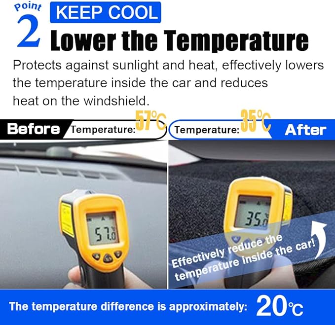 XITER Polyester Dashboard Cover Mat Carpet Dash Nonslip Sun Shade Mat Compatible For Honda Passport 2019 2020 2021 2022 2023 2024 2025.