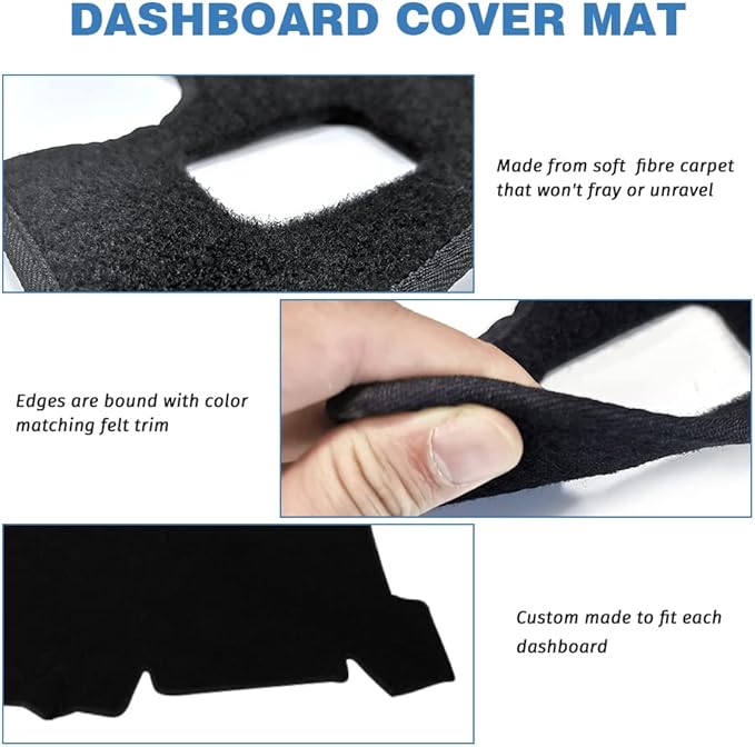 Dashboard Cover Compatible with 1999-2006 Silverado 1500 2500 3500 GMC Sierra Pickup 2000-2006 Avalanche Tahoe Suburban GMC Yukon Dash Cover Mat Black Premium Carpet