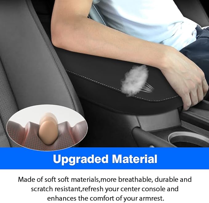 Autorder Center Console Cover for 2015-2020 2021 Lexus NX NX300h/NX300/NX200t Accessories Armrest Cover Anti-Scratch Middle Console Pad Leather Armrest Protector