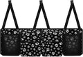 Black White Dog Paw Hanging Trunk Organizer, Foldable Car Trunk Organizer Back Seat with 4 Large Pockets, Hanging Trunk Organizer Universal for Vehicles