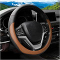 Car Steering Wheel Cover, 14.5"-15" Leather Anti-Slip Sporty Vehicle Steering Wheel Protector, Soft Breathable Auto Interior Decoration Accessories, Universal for SUV Truck Sedan (Coffee)