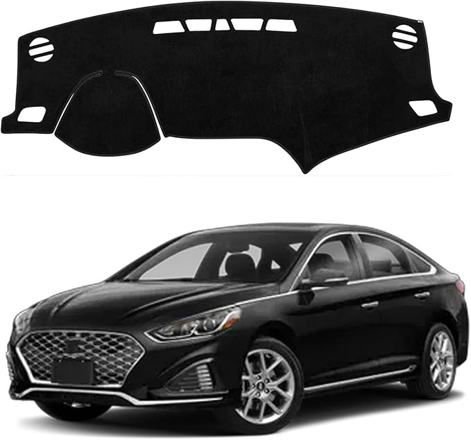Dashboard Mat Cover for Hyundai Sonata 2015-2019 Nonslip Center Console Sunshield Glare UV Rays Protector Accessories