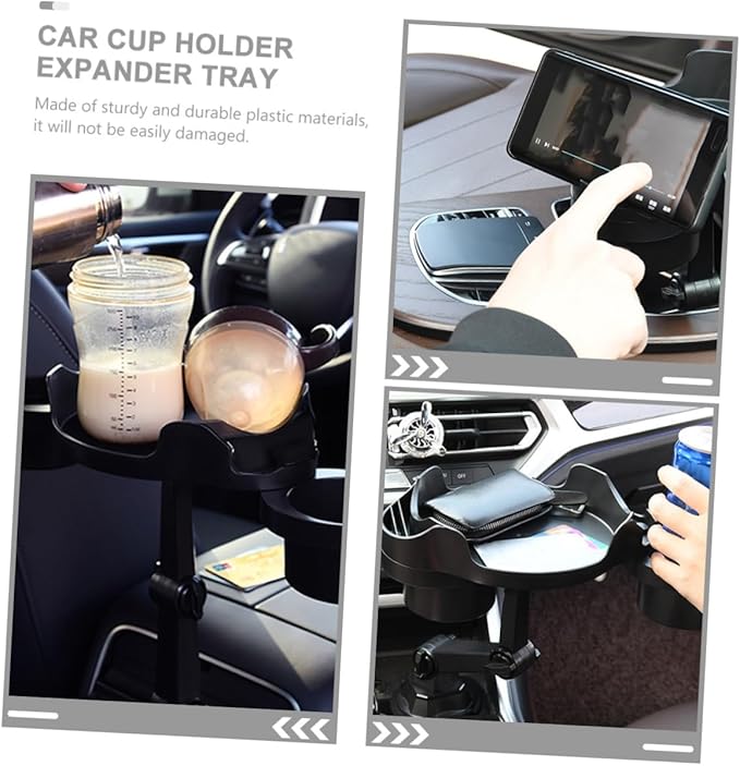 Zerodeko Car Cup Holder Expander with Rotatable Tray Holder for Car Fits Vehicles Multi-Angle Design Convenient Storage for Driving