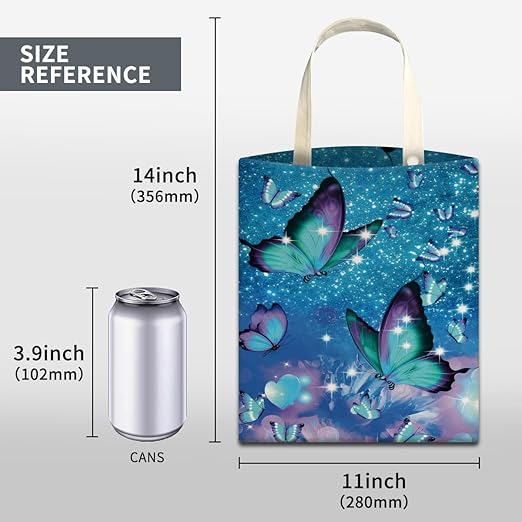 Car Trash Can, Cute Car Trash Bag, Hanging Car Organizer and Storage Bag, Trash Bin for Car Accessories, Vehicle, Travelling, Camping Blue Purple Butterfly