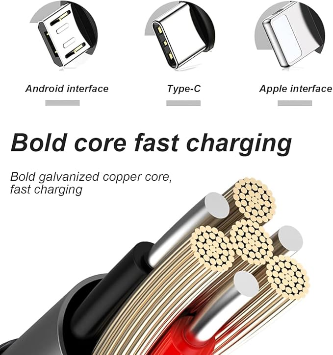 Bling Dual USB Car Charger with 3-in-1 Multi Fast Charging Cable, Dual Port Charger Adapter with Type C Micro USB Cord for iPhone, Android, Rhinestones Car Interior Accessories for Women(Pink)
