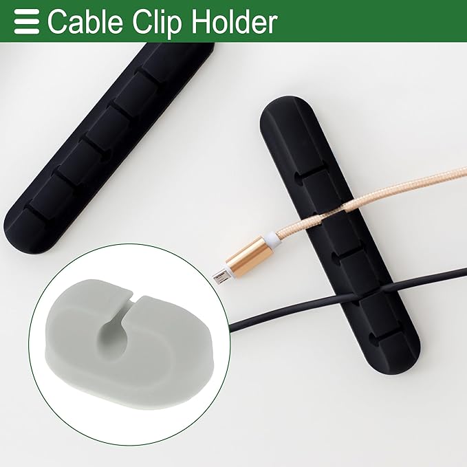 Motoforti Universal Cable Holder Clip Cable Clip Cord Management Organizer, 30.5x21x14mm, Durable, Silicone, Gray for Car Dashboard TV PC Laptop Office Desk